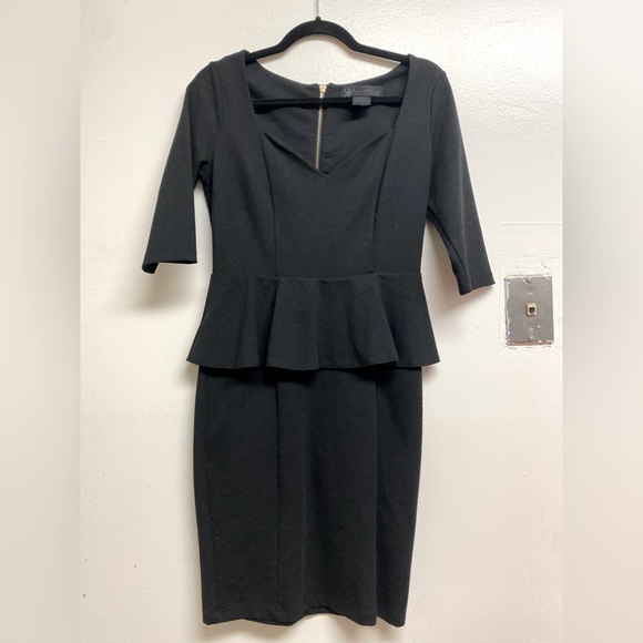 kardashian kollection black peplum dress Sz M Kardashian Kollection Black Peplum Fitted Dress